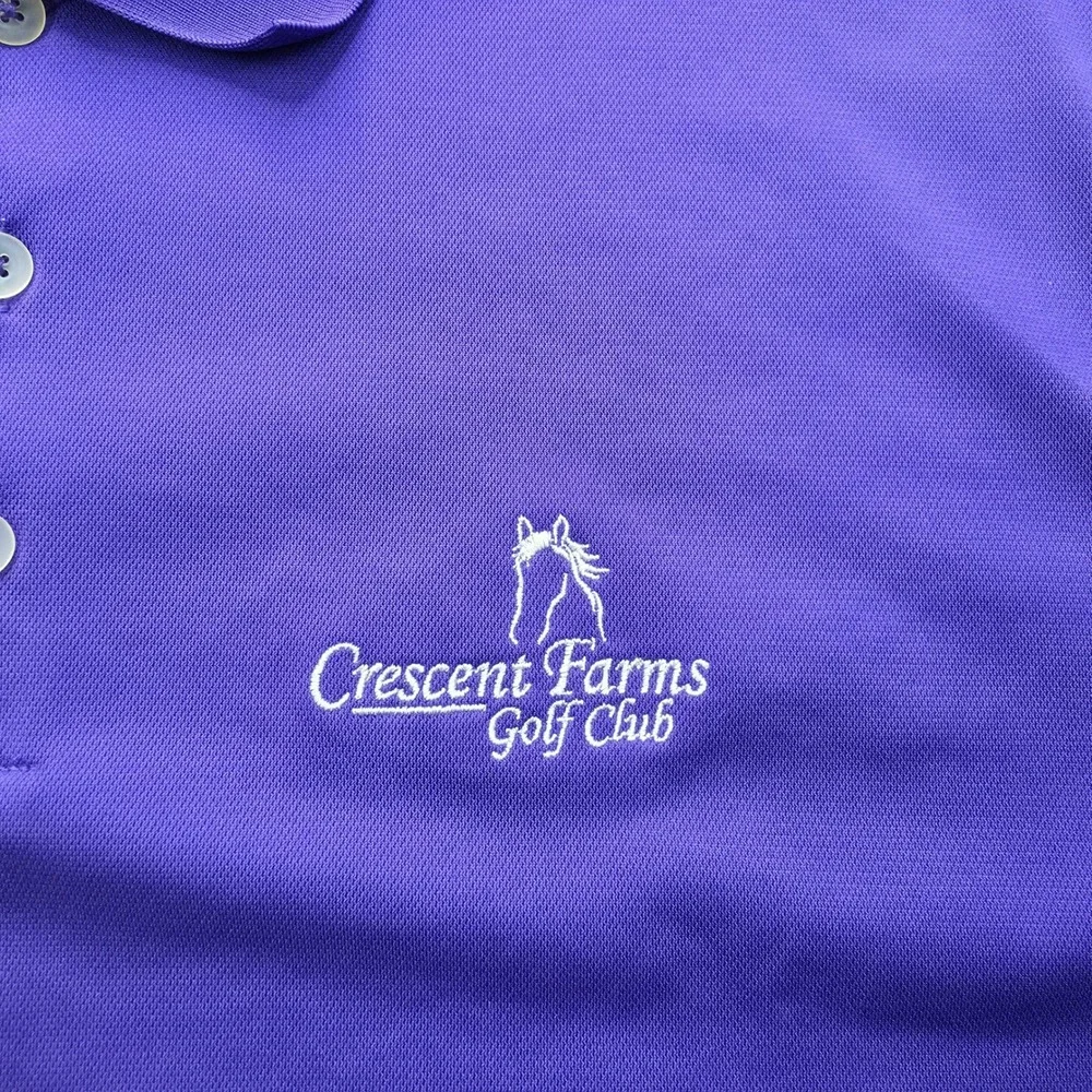 Nike Golf Dri Fit Performance Polo Shirt Mens XL Purple Crescent Farms Golf Club